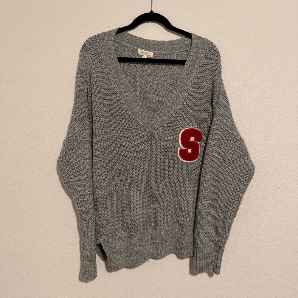 Ultra flirt Sweater gray with Red Accent xl